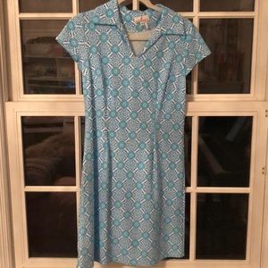 Blue patterned dress